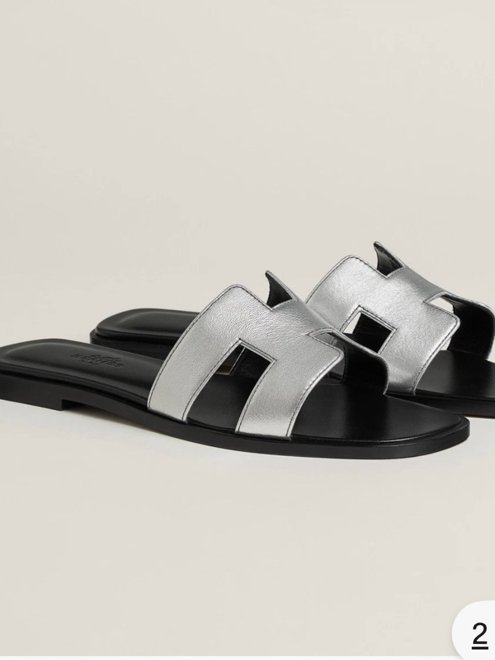 Hermes Oran Sandal Gris Argenté Size 38.5 New in Box